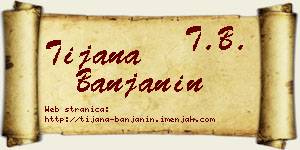 Tijana Banjanin vizit kartica